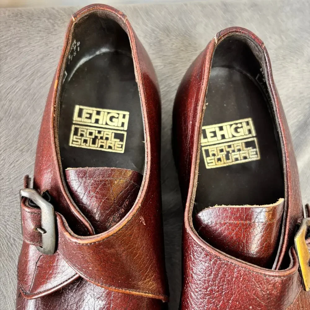 Safety Toe Loafers Lehigh Goodyear Welted Oil Proof Sole Men's Brown Size 8E USA